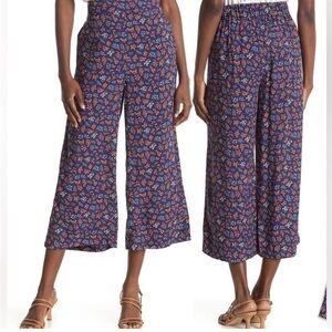 Madewell Garden Party floral wide leg cropped pants size Small